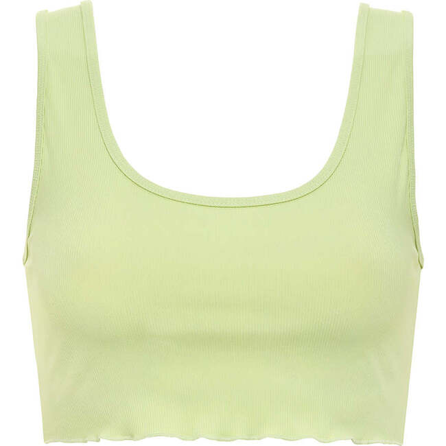 Crop Tank Top, Avocado Cotton Rib