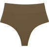 Added Coverage High Rise Bikini Bottom, Khaki - Two Pieces - 1 - thumbnail