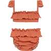 Mini Ruffle Sleeve Cabana Set, Coral Rib - Two Pieces - 1 - thumbnail