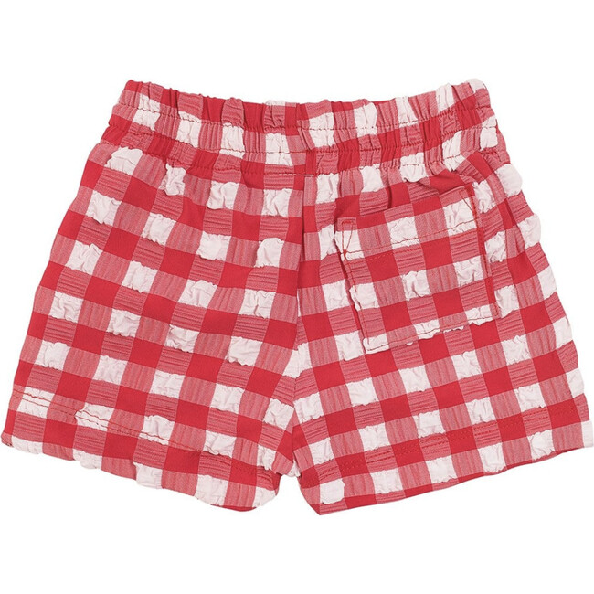 Red Gingham Mini Boardshort - Swim Trunks - 3