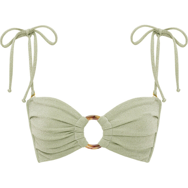 Women's Jade Sparkle Tori Ties Bandeau Bikini Top - Two Pieces - 1