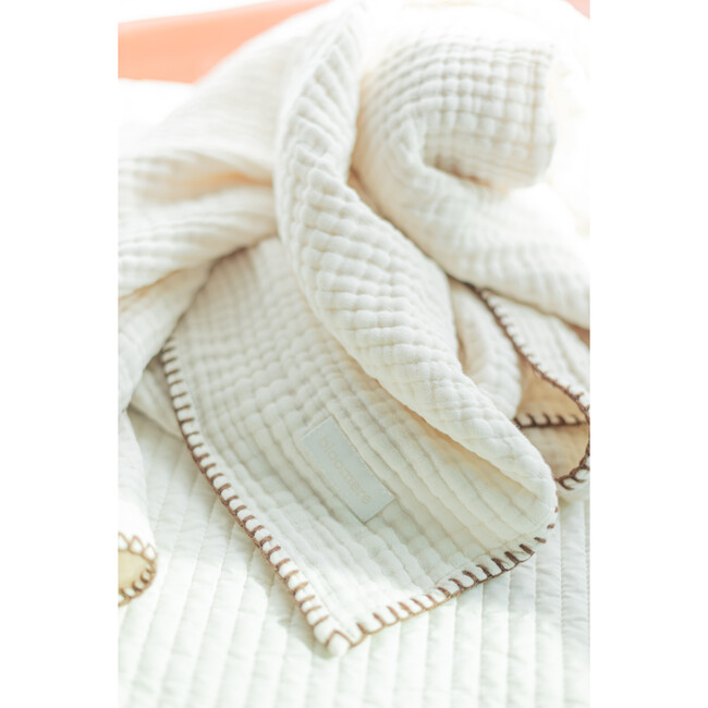 4 Layer Muslin Blanket, Beige - Blankets - 5