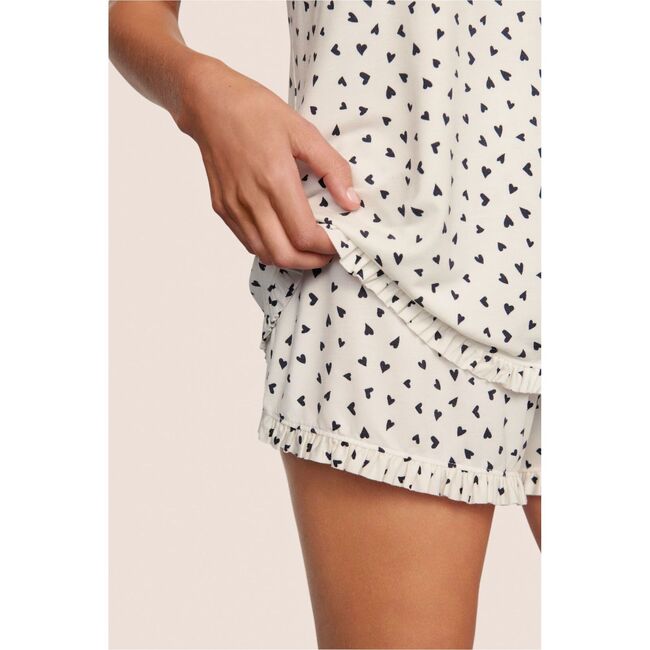 Gisele TENCEL™ Printed Modal Ruffle Cami & Shortie Short Set, HEART TO HEART BLACK/BLACK - Pajamas - 3