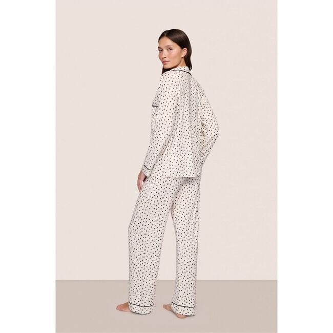 Gisele Printed TENCEL™ Modal Long PJ Set, HEART TO HEART BLACK/BLACK - Pajamas - 3
