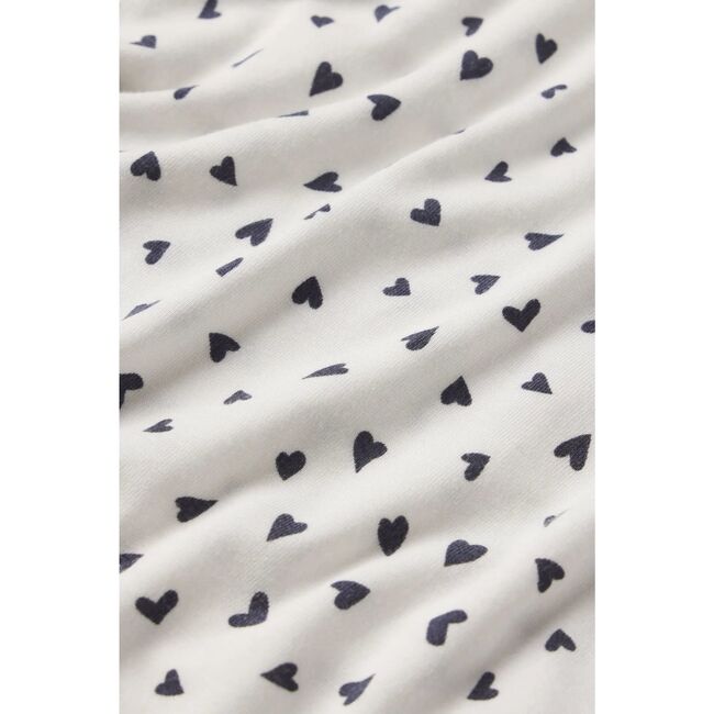 Kids Printed TENCEL™ Modal Unisex Long PJ Set, HEART TO HEART BLACK/BLACK - Pajamas - 4