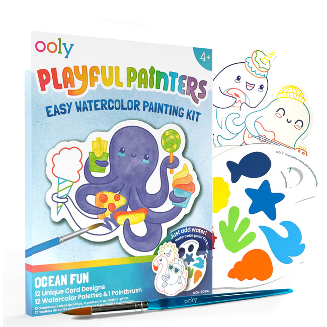 Playful Painters Easy Watercolor Painting Kit Ocean Pals