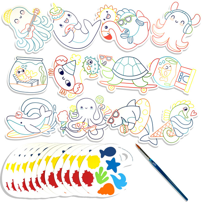 Playful Painters Easy Watercolor Painting Kit Ocean Pals