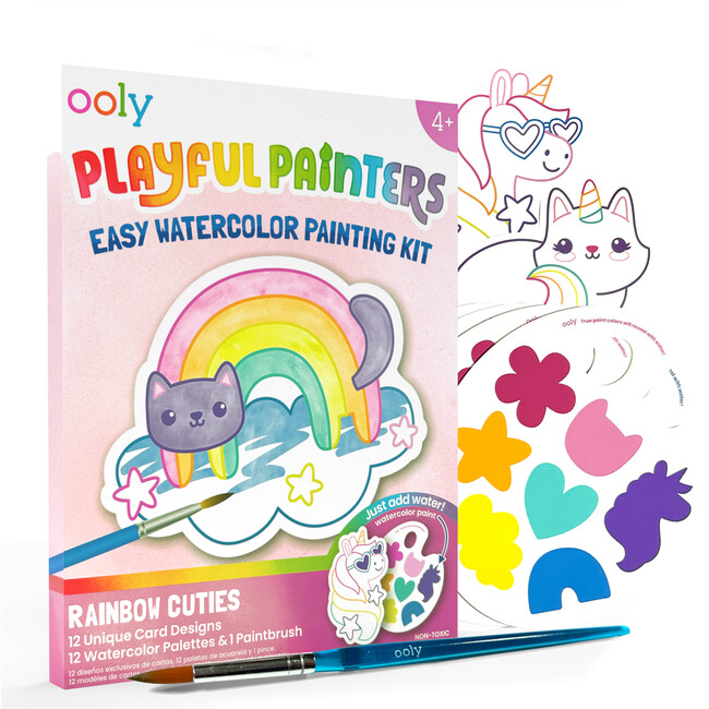 Playful Painters Easy Watercolor Painting Kit Rainbow Cuties
