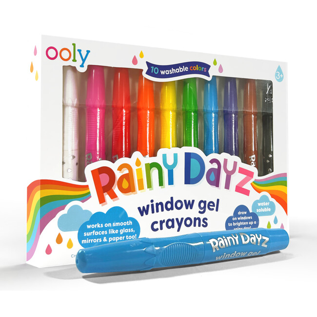 Rainy Dayz Gel Crayons Set of 10, Rainbow