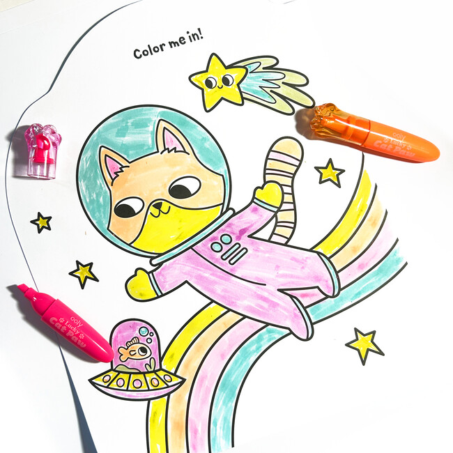 Lucky Cat Paw Neon Highlighters Berry Scent, Multi