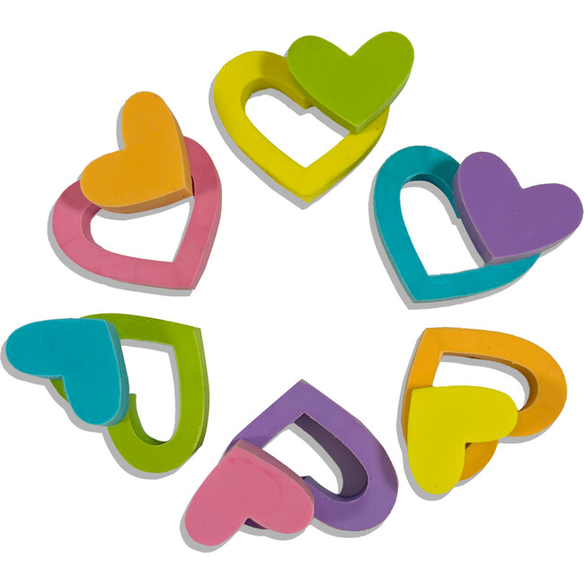 Hearts In Bloom Erasers Set of 6 - Arts & Crafts - 4