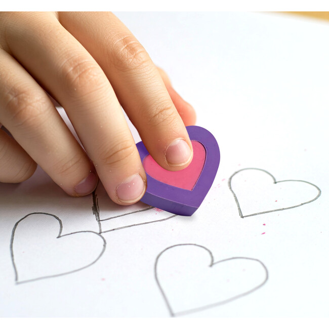 Hearts In Bloom Erasers Set of 6 - Arts & Crafts - 7