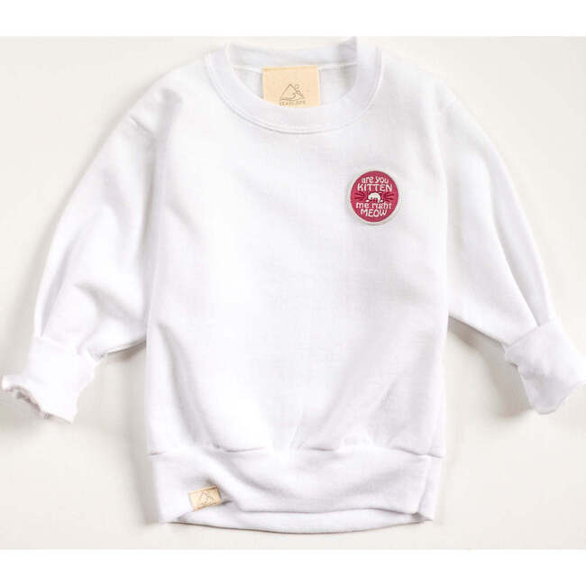 Are You Kitten Me Right Meow Sweatshirt, White