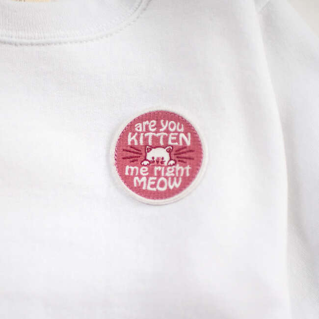 Are You Kitten Me Right Meow Sweatshirt, White