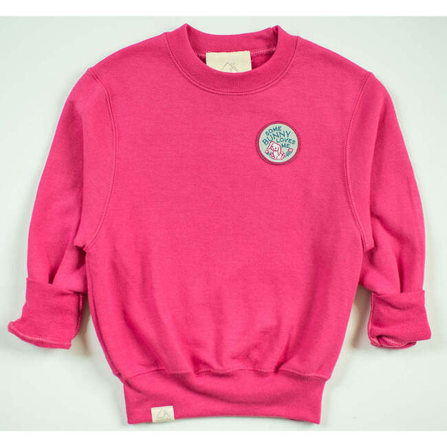 Some Bunny Loves Me Sweatshirt, Fuchsia