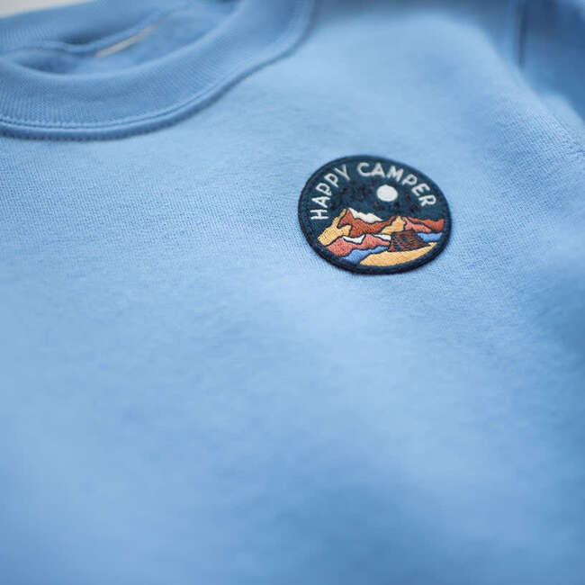 Happy Camper Sweatshirt, Sky Blue