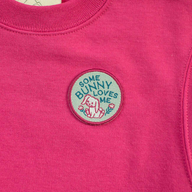 Some Bunny Loves Me Sweatshirt, Fuchsia
