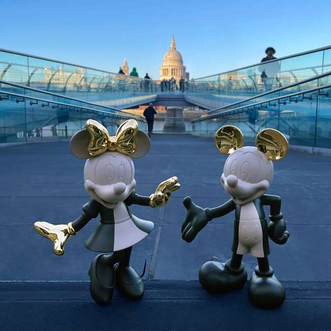 Mickey Mouse HOPPEN Taupe, Black & Gold 12in - Dolls - 5