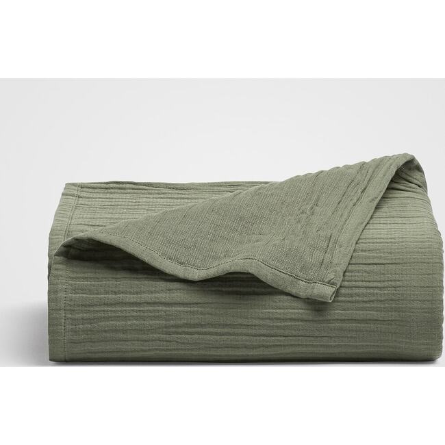 Zen Crinkled Comfort Flat Sheet, Matcha