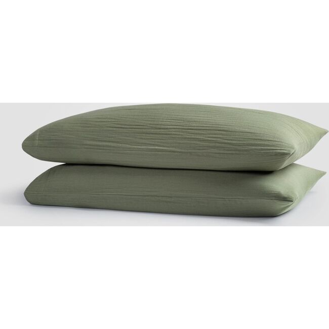 Zen Crinkled Comfort Pillowcase Set – Set of 2, Matcha