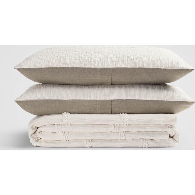 White Fringe Bedspread & Sham Set