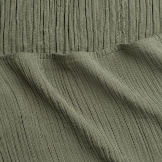 Zen Crinkled Comfort Flat Sheet, Matcha