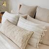 Silk Sands Beige Neutral Woven Lumbar Pillow - Decorative Pillows - 3