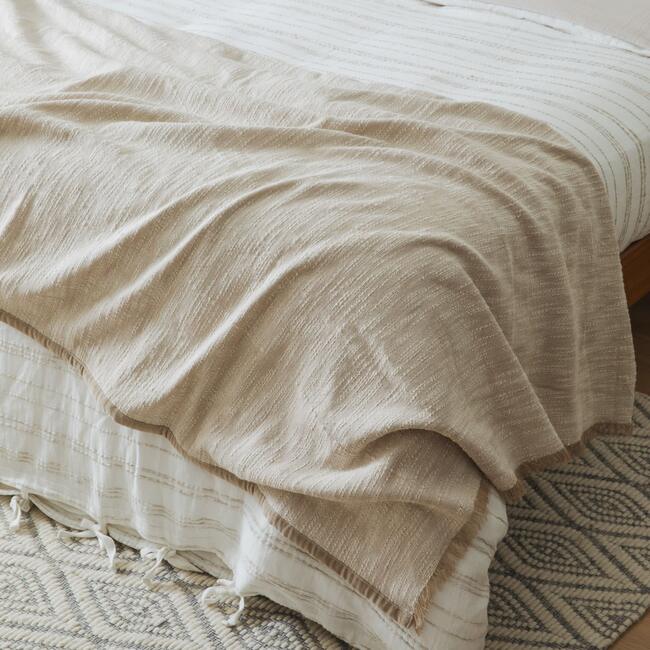 Tranquil Oatmeal Weave Throw - Blankets - 3