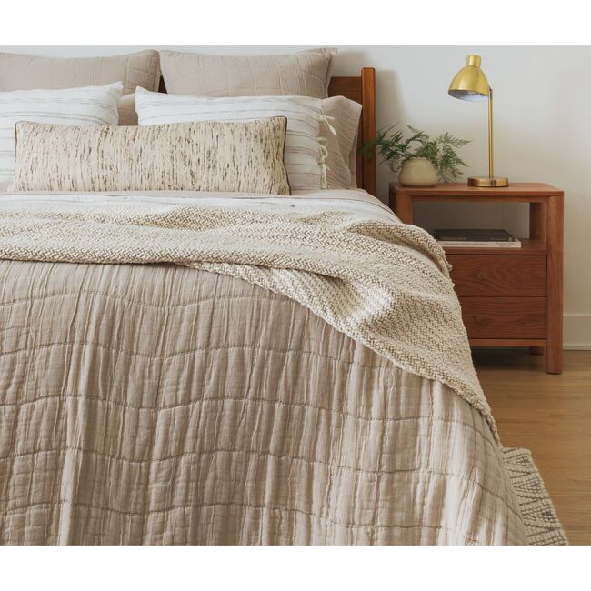 Silk Sands Beige Neutral Woven Lumbar Pillow - Decorative Pillows - 4