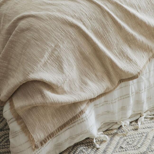 Tranquil Oatmeal Weave Throw - Blankets - 4