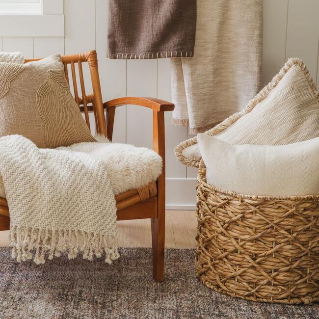 Tranquil Oatmeal Weave Throw - Blankets - 5