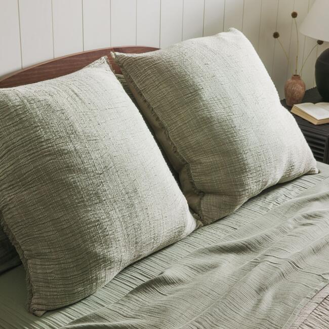 Sage Fringe Euro Sham Set - Shams - 3