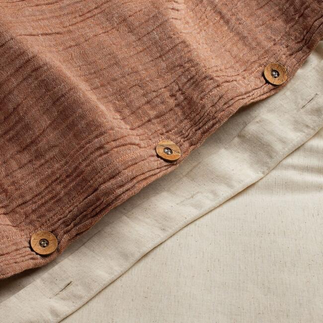 Rust Crinkled Linen Duvet Cover