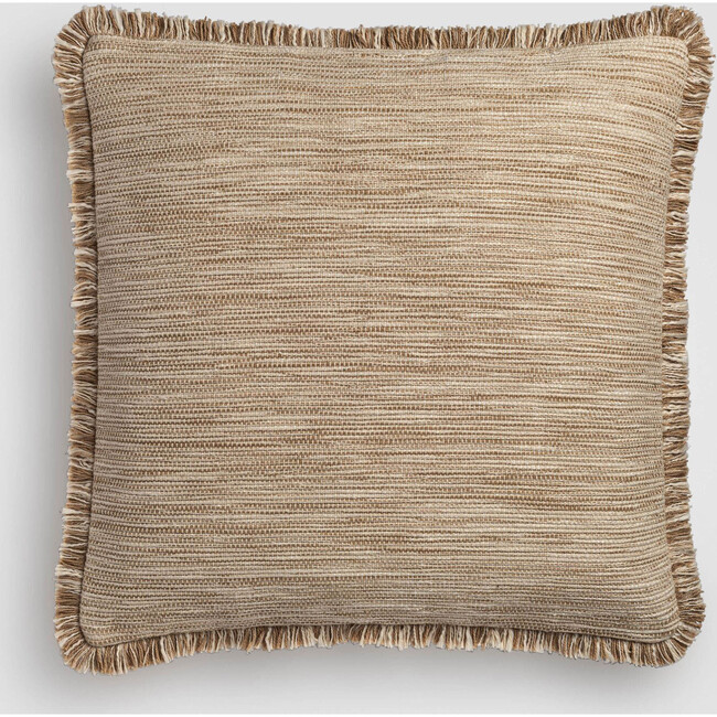 Layered Loom Fringe Rust & Ivory Throw Pillow