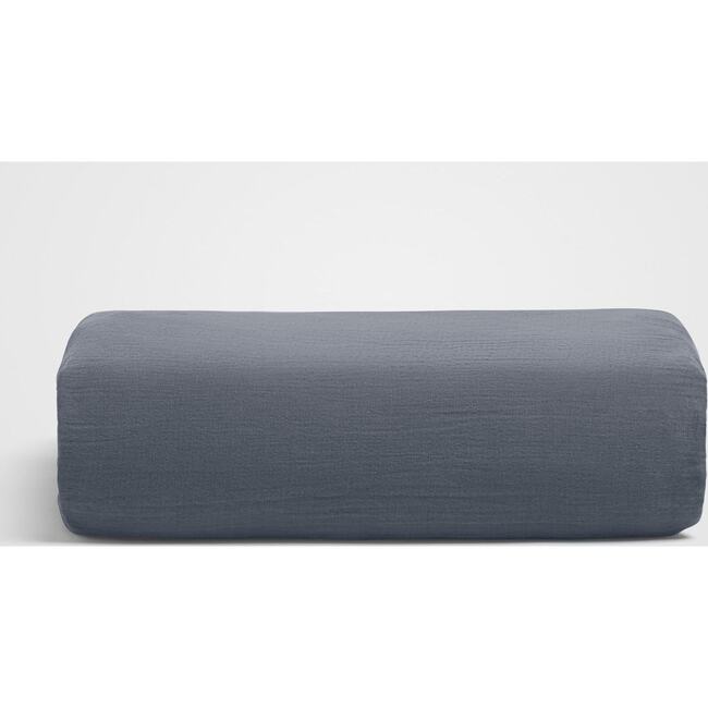 Oasis Crinkled Comfort Fitted Sheet, Midnight Tide