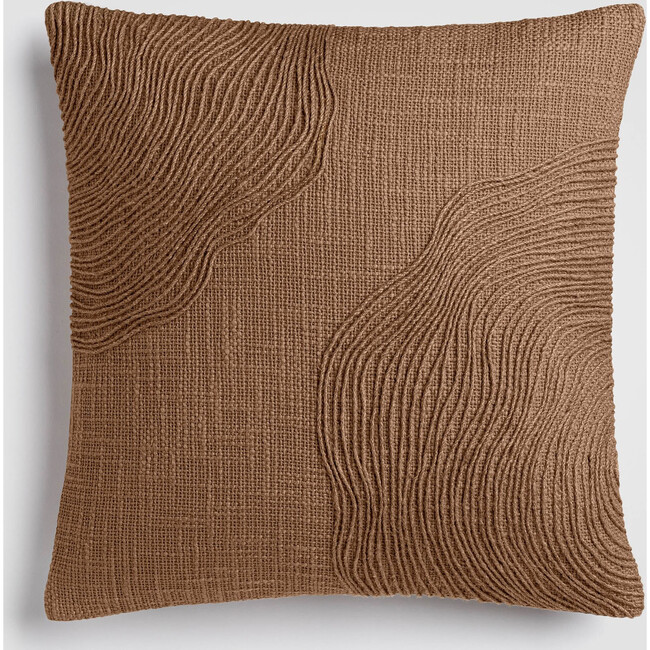 Jute Terrain Beige Textured Woven Throw Pillow