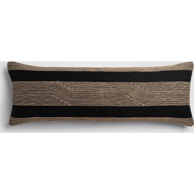 Jute Balance Brown Textured Lumbar Pillow