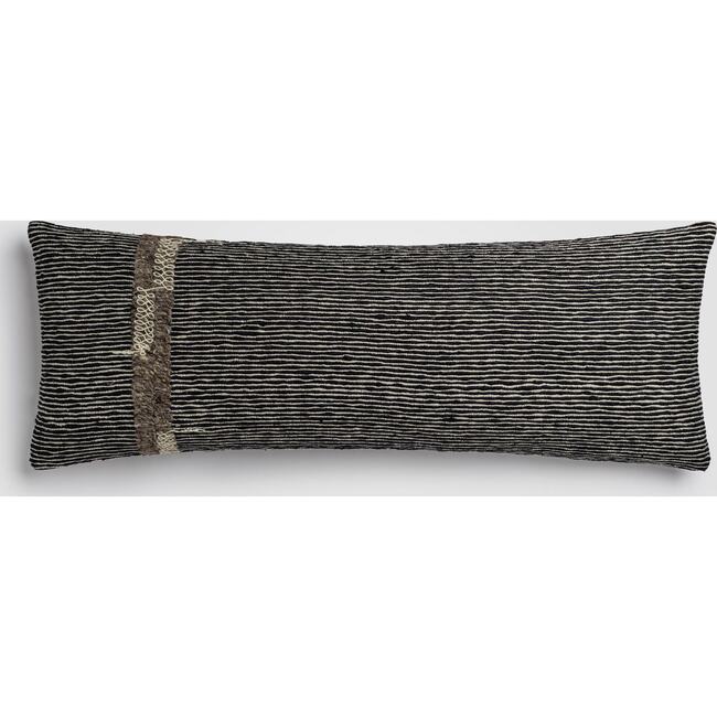 Geo Stripe Black & White Geometric Lumbar Pillow