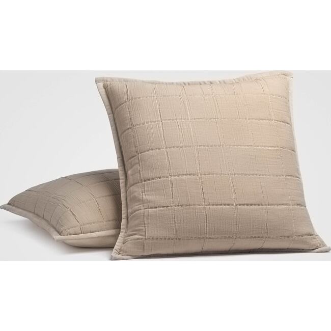 Gray Quilted Euro Sham Set