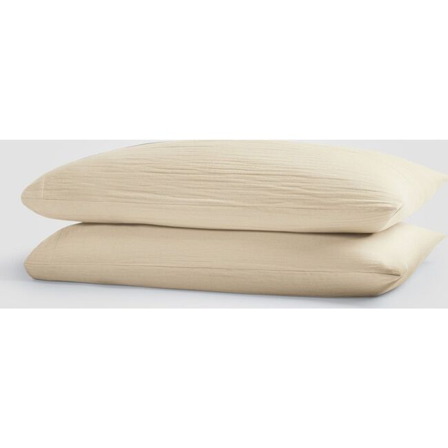 Dune Crinkled Comfort Pillowcase Set – Set of 2, Sandstone