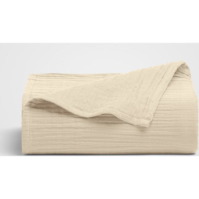 Dune Crinkled Comfort Flat Sheet, Sandstone