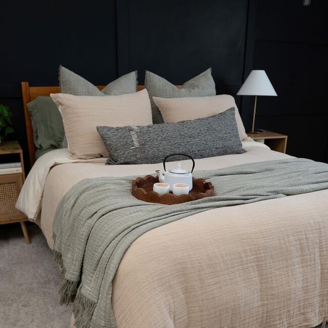 Geo Stripe Black & White Geometric Lumbar Pillow - Decorative Pillows - 3