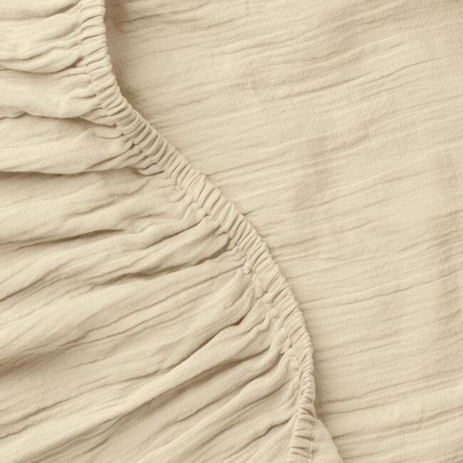 Dune Crinkled Comfort Fitted Sheet, Sandstone