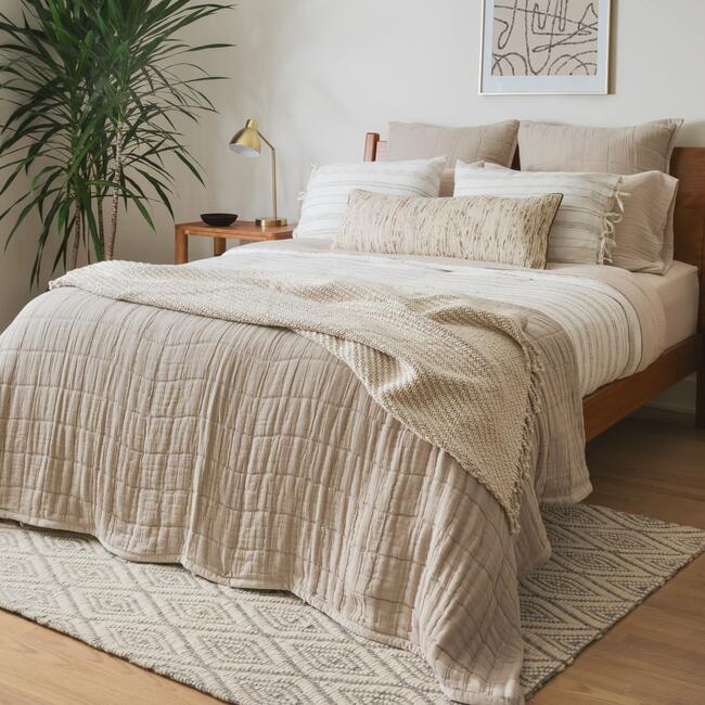Gray Quilted Euro Sham Set - Shams - 3