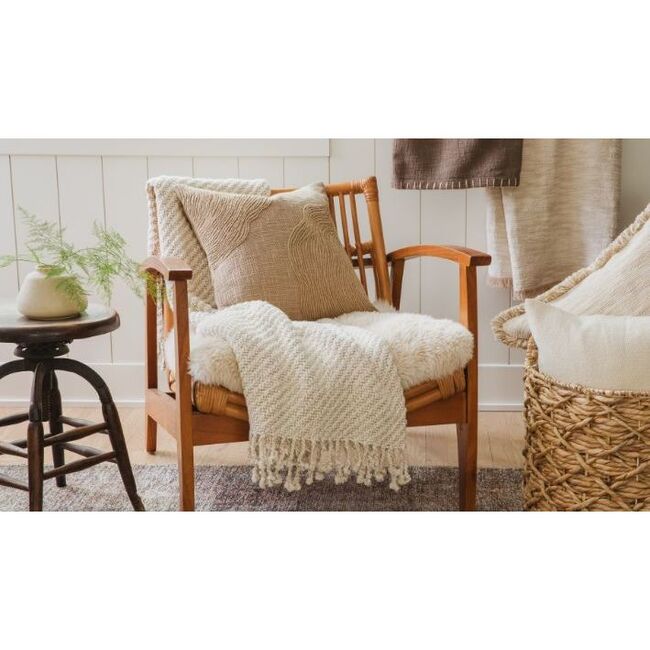 Ivory Chevron Neutral Throw Pillow - Decorative Pillows - 7