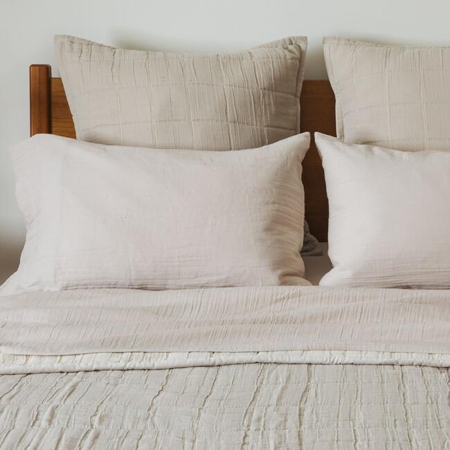 Gray Quilted Euro Sham Set - Shams - 4