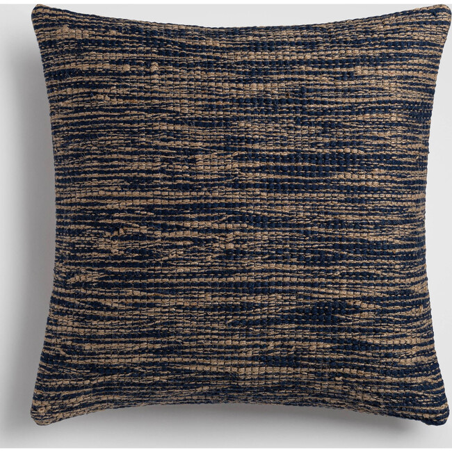 Coastline Blue & Beige Nautical Texture Throw Pillow