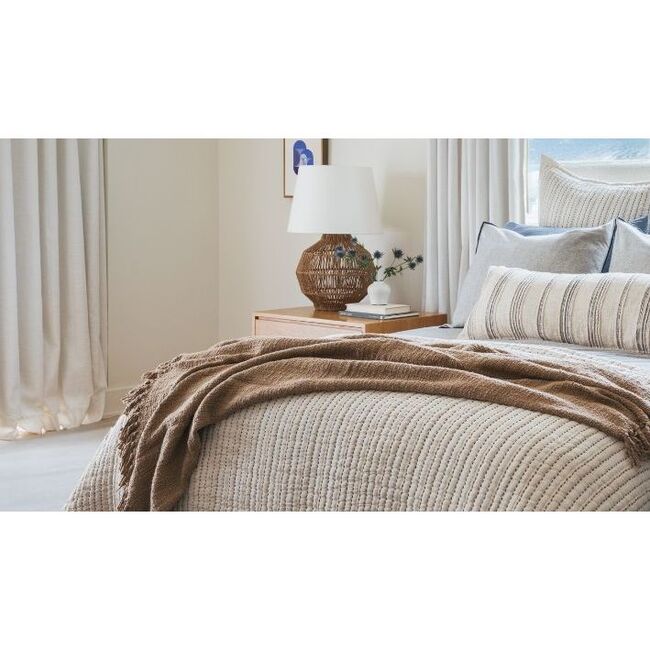 Coastline Blue & Beige Nautical Texture Throw Pillow - Decorative Pillows - 7