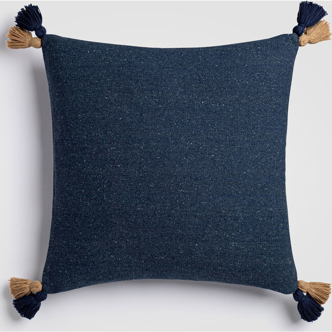 Bayside Tassel Blue & White Coastal Accent Pillow