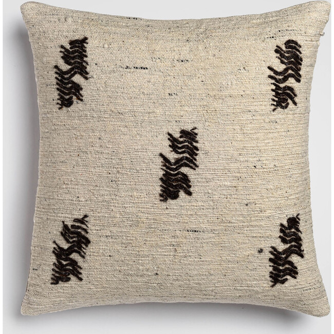 Abstract Leaf Green & Beige Accent Pillow